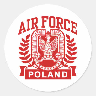 Pegatina Redonda Fuerza Aérea de Polonia