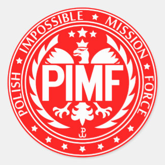 Pegatina Redonda Fuerza de Misión Imposible de Polonia