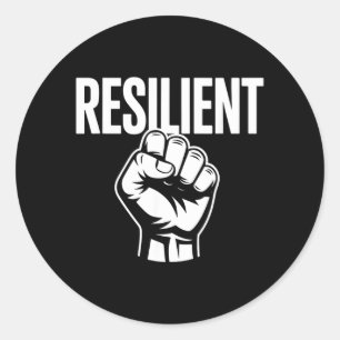 Pegatina Redonda Fuerza Mental Resiliente Autoestima Motivación