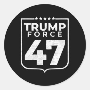 Pegatina Redonda Fuerza Trump 47