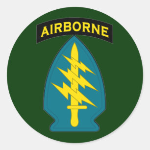 Pegatina Redonda Fuerzas especiales - aerotransportadas - remiendo