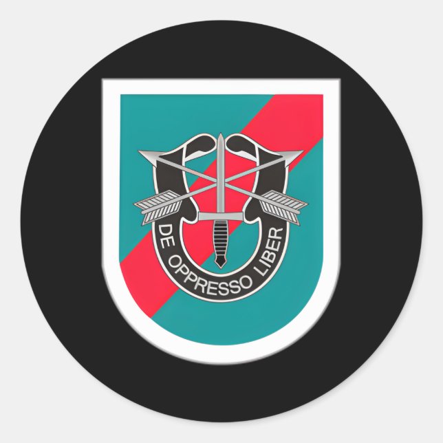 Pegatina Redonda Fuerzas Especiales De Los Ee.Uu. 20º Sfg De Las Fu (Anverso)