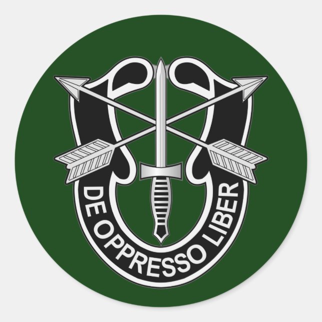 Pegatina Redonda Fuerzas especiales DUI - de oppresso liber (Anverso)