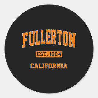 Pegatina Redonda Fullerton California Ca State Athletic Style
