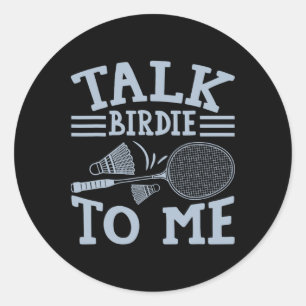 Pegatina Redonda Fun Badminton Player Match Juego Chiste 2