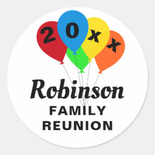 Pegatina Redonda Fun Balloon Design Family Reunion