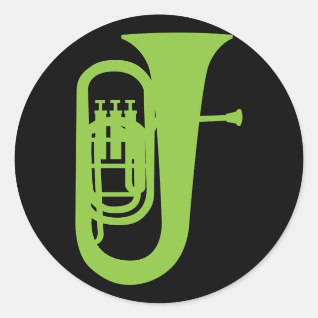 Pegatina Redonda Fun Baritone Silhouette Music Gift (Anverso)