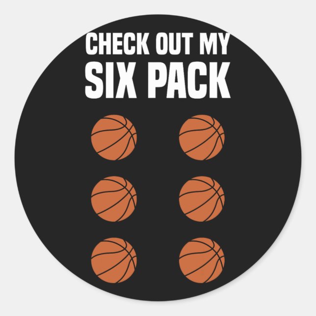 Pegatina Redonda Fun Basketball Six Pack Baloncesto (Anverso)