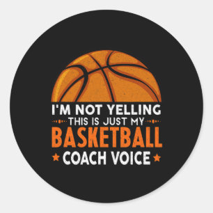 Pegatina Redonda Fun Coach Basketball Lover