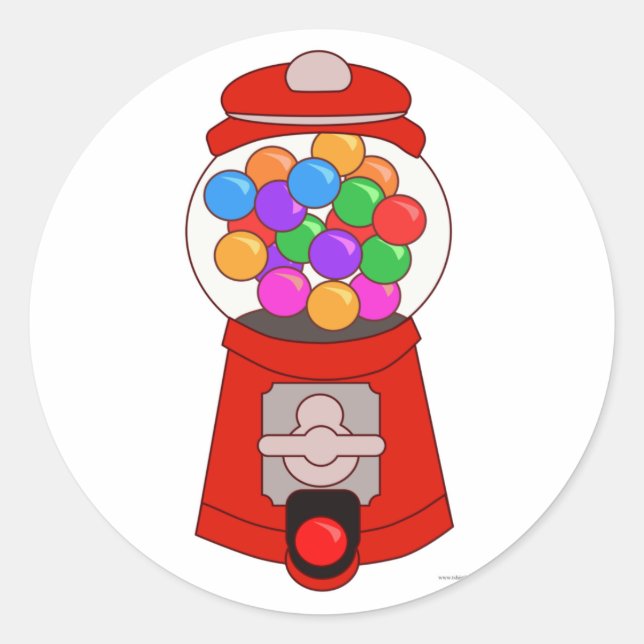 Pegatina Redonda Fun Gumball Machine Personalizado Art T-Shirt (Anverso)