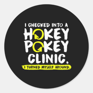 Pegatina Redonda Fun Hokey Clínica Pokey Hockey Regalo de clave