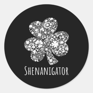Pegatina Redonda Fun Irish Shenanigator St Patrick Day Gift