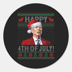 Pegatina Redonda Fun Joe Biden Felices Navidades De Julio