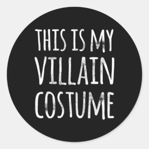 Pegatina Redonda Fun Lazy Halloween ESTE ES MI COSTUMBRE DE VILLAIN