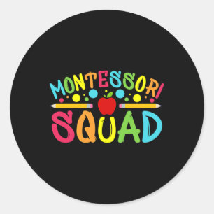 Pegatina Redonda Fun Montessori Squad Montessori Docente De Vuelta