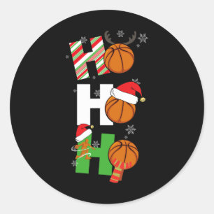 Pegatina Redonda Fun Navidades Baloncesto Pajamas Jugador coincidie