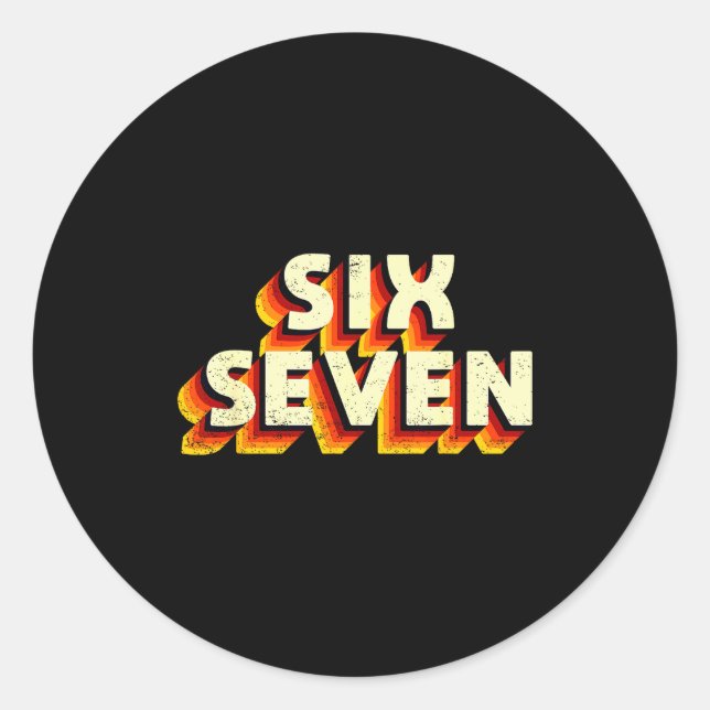 Pegatina Redonda Fun Six Seven 6 7 Meme Design  (Anverso)