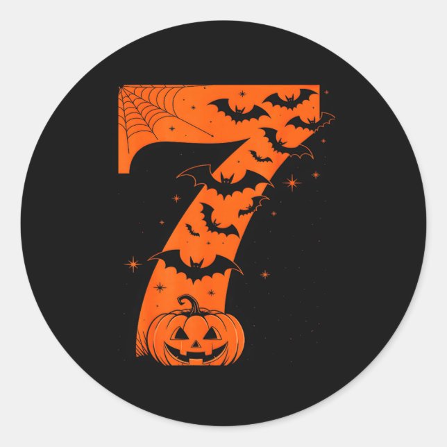 Pegatina Redonda Fun Six Seven 6 7 Meme Design Couples Halloween  (Anverso)