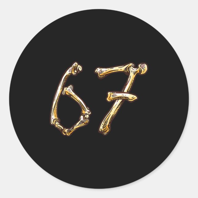 Pegatina Redonda Fun Six Seven 6 7 Meme Design Couples Halloween  (Anverso)