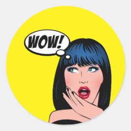 Pegatina Redonda Fun sticker in pop art style