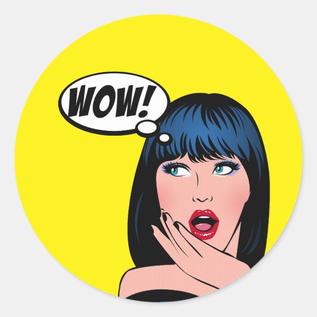 Pegatina Redonda Fun sticker in pop art style (Anverso)