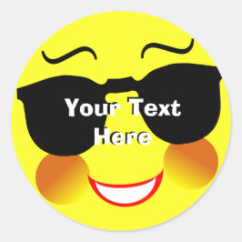 Pegatina Redonda Fun Summer Sun Face personalizada