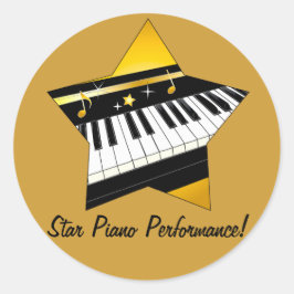Pegatina Redonda Funcionamiento del piano de la estrella