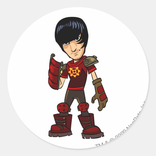 Pegatina Redonda Funcionario de Se � o Malo Moltara (Anverso)