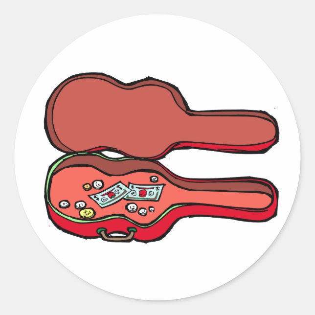 Pegatina Redonda funda de guitarra vacío rojo.png (Anverso)