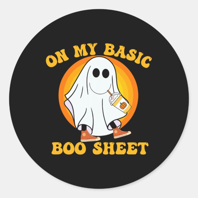 Pegatina Redonda Funda de Halloween Vibe Fall (Anverso)