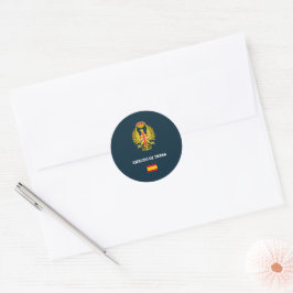 Pegatina Redonda Funda para pasaporte del Ejército de Tierra