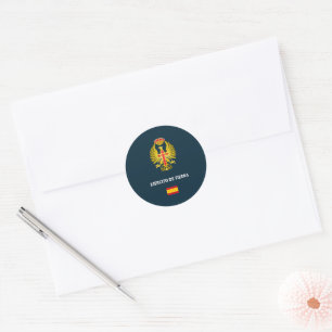 Pegatina Redonda Funda para pasaporte del Ejército de Tierra