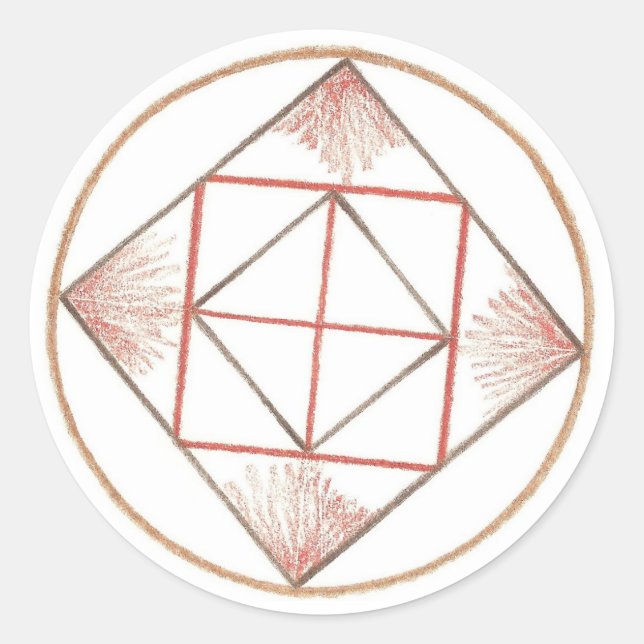 Pegatina Redonda Fundando Mandala (Anverso)