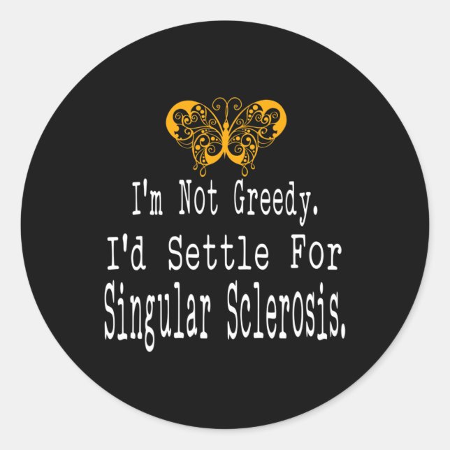 Pegatina Redonda Fundición Múltiple Esclerosis Conciencia Apoyo a l (Anverso)