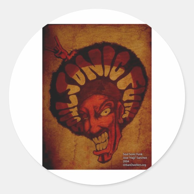 Pegatina Redonda Fundición zulú soulsonic (Anverso)