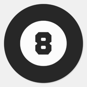 Pegatina Redonda Fundido 8 Ball Magic Eight Ball Billiards Pool Bla