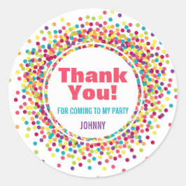 Pegatina Redonda Funfetti Gracias Por Favor