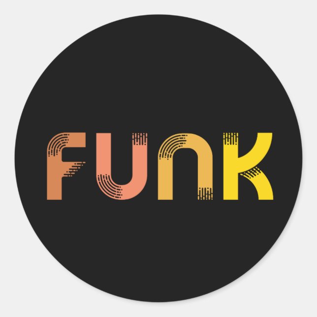 Pegatina Redonda Funk (Anverso)