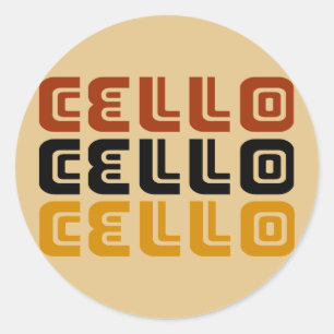 Pegatina Redonda Funky Cello Trio Gift