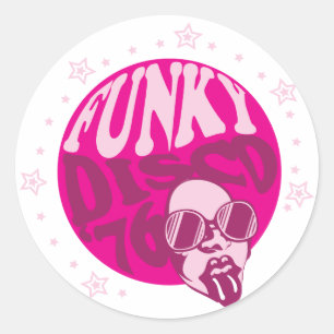 Pegatina Redonda Funky Disco