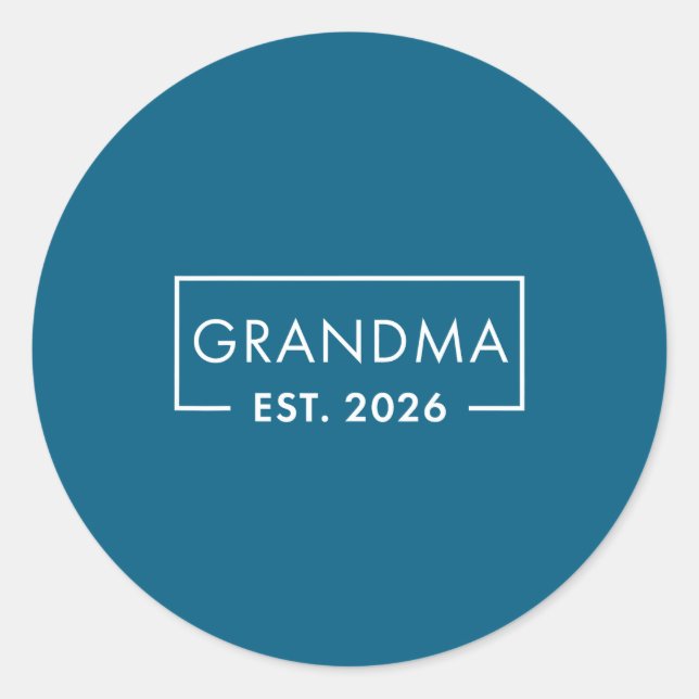 Pegatina Redonda Funny 1st Time Grandma Est 2026 New Grandma  (Anverso)