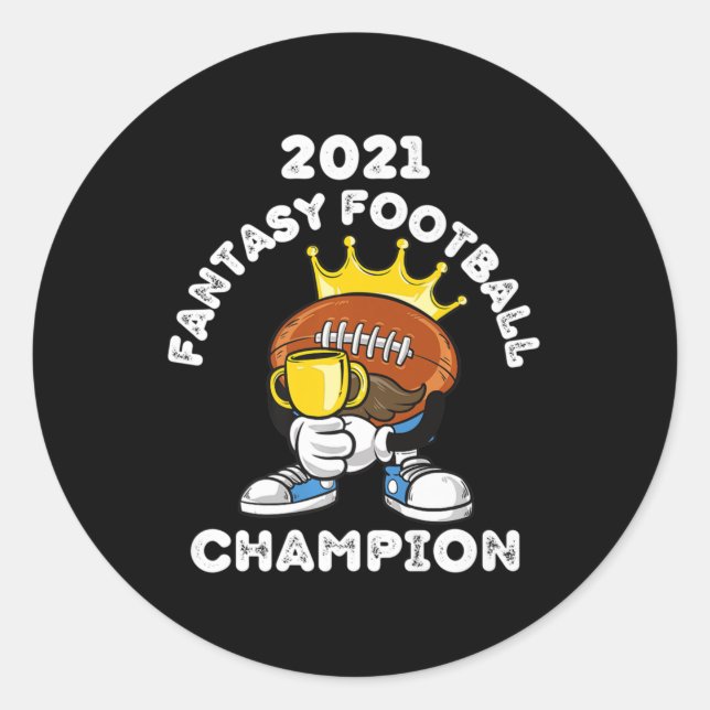PEGATINA REDONDA FUNNY 2021 FANTASY FOOTBALL CHAMPION FANTASY LEAGU (Anverso)