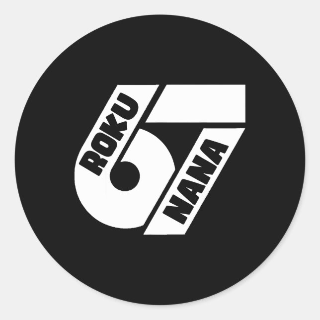 Pegatina Redonda Funny 67 Japanese Meme Roku Nana Graphic Design  (Anverso)