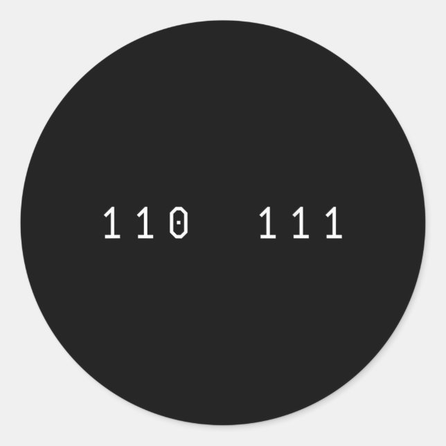 Pegatina Redonda Funny 67 Meme Binary Code Computer Science Nerd Sl (Anverso)