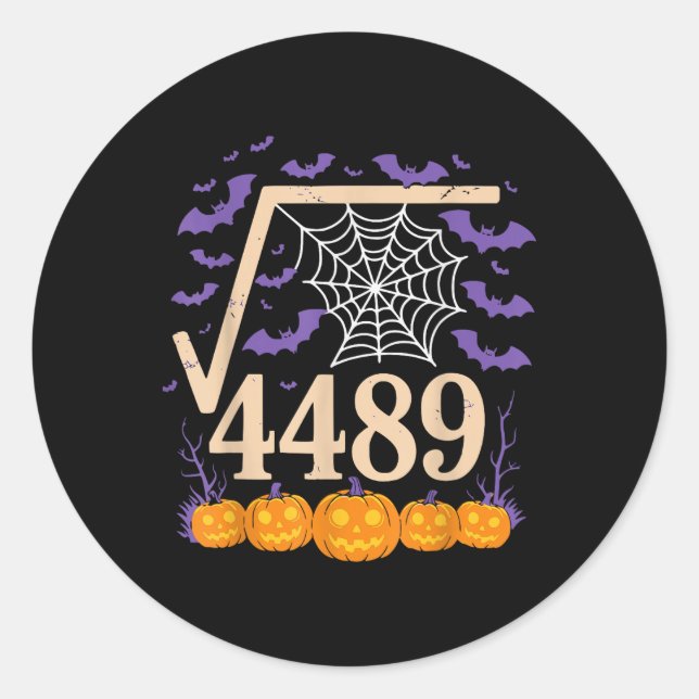 Pegatina Redonda Funny 67 Meme Math Teacher 6 7 Square Root 4489  (Anverso)