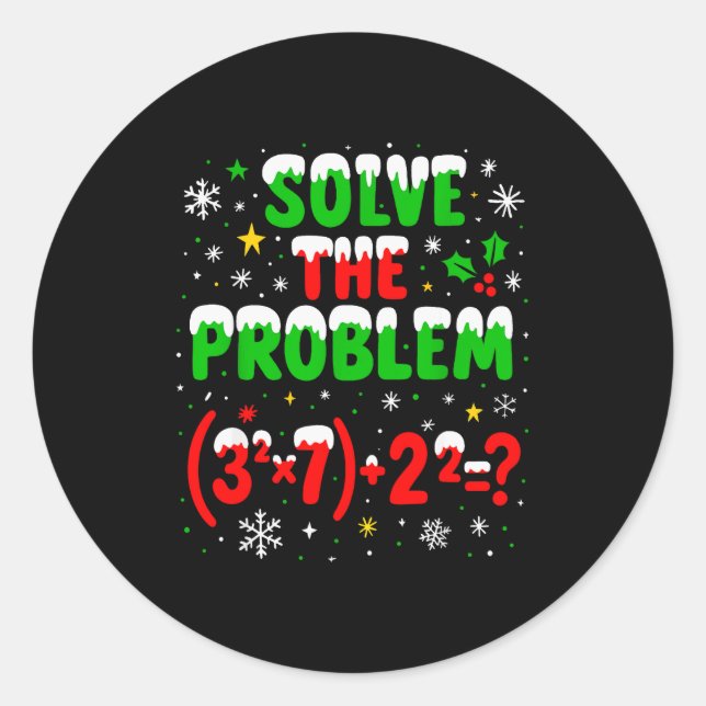 Pegatina Redonda Funny 67 Meme Pemdas Elementary Math Teacher 6 7 C (Anverso)