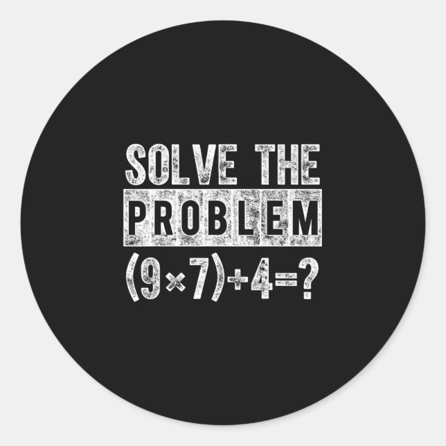 Pegatina Redonda Funny 67 Meme Pemdas Elementary Math Teacher Brain (Anverso)