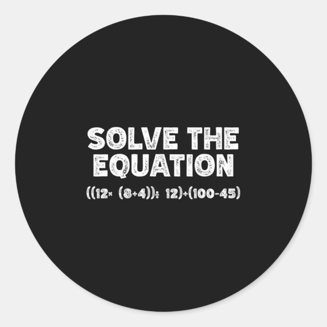 Pegatina Redonda Funny 67 Meme Pemdas Elementary Math Teacher Brain (Anverso)