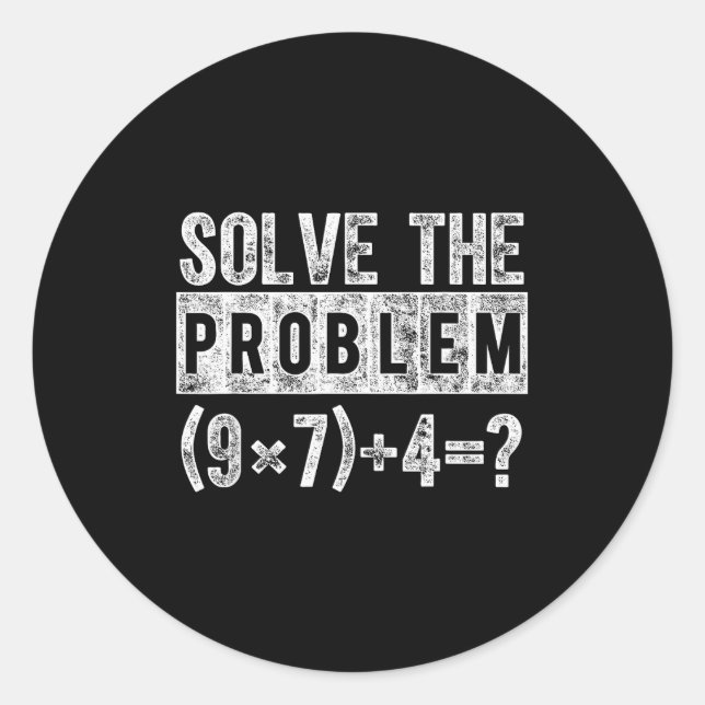 Pegatina Redonda Funny 67 Meme Pemdas Elementary Math Teacher Brain (Anverso)