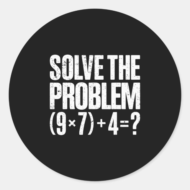 Pegatina Redonda Funny 67 Meme Pemdas Math Teacher Brainrot Element (Anverso)
